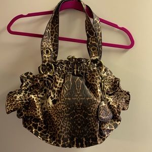 Jessica Simpson ruffled animal print purse